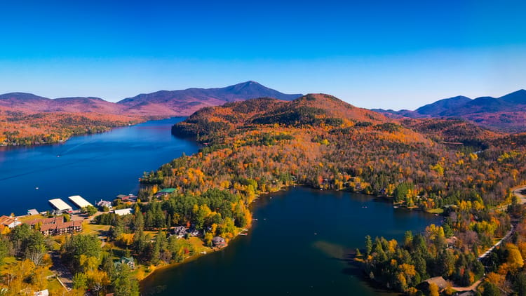 aerial-view-of-lake-placid-mountains-with-autumn-foliage